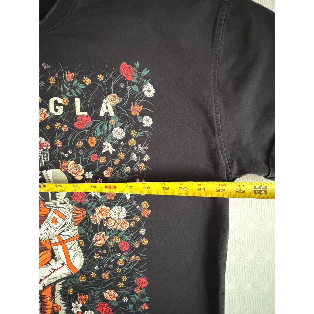 YOUNGLA Astro Affairs Astronaut Floral Men T-Shirt Tee Black Medium Graphic - Picture 5 of 10